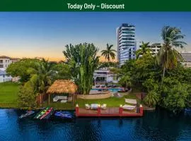 Waterfront Jungle House Firepit Sunset and more