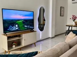 Exclusivo Departamento en vía a la costa, 2 Hab, Parqueo Privado