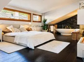 Ruhiges Alpen-Chalet im Saastal und Bergblick