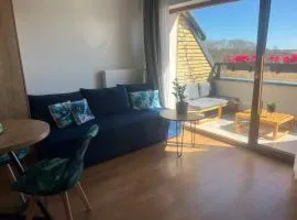 Apartament Niebieski Centrum Sarbinowo w budynku z restauracją, BASEN ZEWNĘTRZNY, PARKING W CENIE