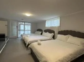 3 double beds and 2 sofa beds studio