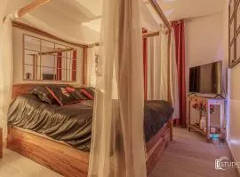 Suite romantique LMF SPA intérieur piscine privés jardin et lit King size