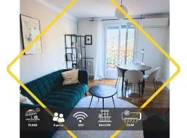 Appartement lumineux-balcon-vue mer-5 mn plage