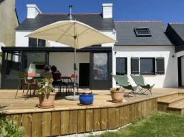 Plage à 300 m, maison pour 7, jardin et véranda