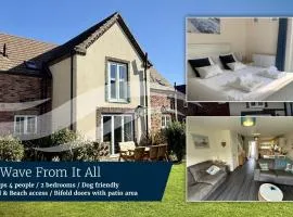 A Wave From It All - Part of the The Bay Filey Holiday Village with pool, gym and direct beach access, pub, restaurant, tennis and meadows walks