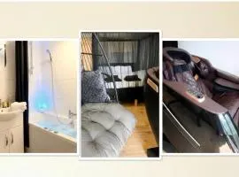 Luxury Luton airport 10 Mins retreat 4 Poster bed Massage Chair ,Jacuzzi Bath,Large Balcony,24 Hour Check In ,Luton Station walking distance CONTRACTORS WELCOME,COUPLES,PROFESSIONALs