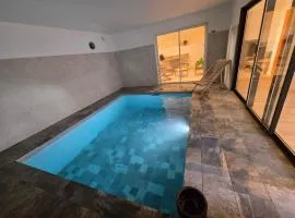 La Bergerie indoor pool and magnificent views