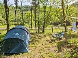 Tent Pitch - Emplacement pour tente - Staanplaats voor tent - on Small Campsite in Saint Robert, 19310 Corrèze-Dordogne, France