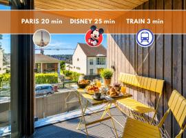 L'Escapade - PARIS 20 min - DISNEY 25 min - GARE 3 min à pied - PARKING - Confortable & Moderne - Free WIFI, hotel a Pomponne