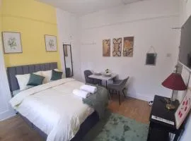 An essential studio flat located in the town centre riverside