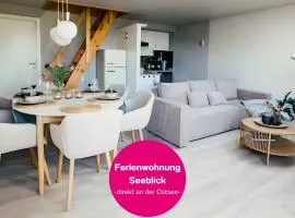 Fewo Seeblick mit direktem Strandzugang - Südbalkon, Maisonette, Meerblick - super für Familien und Freunde