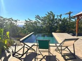 Villa with pool, sea view, and view of Mont Pelée