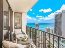 Ocean-view retreat with balcony, pool & parking