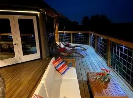 Scenic Hill Country Safari Tent Retreat with Hot Tub near Lake Travis in Marble Falls, Texas