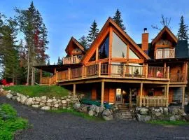 Experience Hilltop Privacy in a Luxury Log Home with Epic Mountain Views in Lake Placid, NY