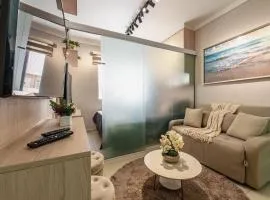 Santos Frente Mar - Studio com Ar, Wi-Fi e Estacionamento - Da Capital ao Litoral