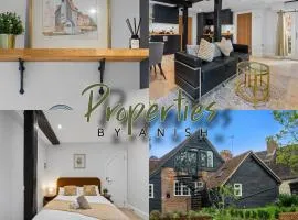 Modern & Historic Mill Flat with Stream Views