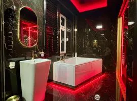 Apartament "Dark Love Room" Centrum z dużą wanna dla Dwojga