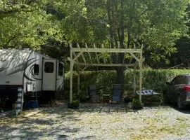 Camper on the New River in Todd, NC