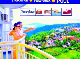 Tagaytay HideAway 1-Bedroom Sleeps 4 max in CITYLAND Prime Condo with Living room, Balcony, Kitchen, Free Parking, Swimming Pool, Netflix, Disney Plus, Perfect View-Deck, hotel a Tagaytay