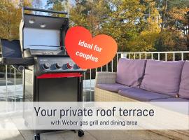 Baham-Apartment Nuernberg - including hot tub, sauna, massage chair, roof terrace, barbecue - metro 15 min, exhibition center 8 min walk, Hotel in Nürnberg