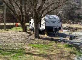 Camper on the New River in Todd, NC