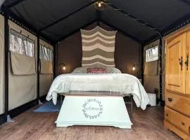 Glamping Tent with Fire Pit, Deck & Outdoor Dining in Sylva, North Carolina