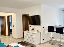 Blue Apartment with Free Parking