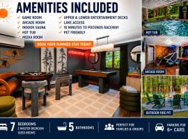 Blakeslee में, होटल Large Group Friendly 2 Game Rooms Indoor Sauna Hot Tub Near Jack Frost Ski Resort