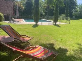 Independent guest room with pool access