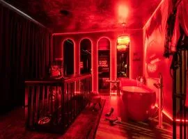 Red Velvet Suit - Luxury BDSM Studio Adults Only by Atelier Noir, Self Check-in