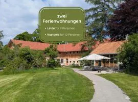 Altkreut Festenhof, Linde und Kastanie, 2 große FeWos für Gruppen bis 19 Personen ruhig und naturnah, 60 Min von München