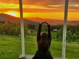 Hutsul Glamp Панорамний вид Джакузі Best Sunset