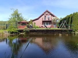 Domek nad stawem z balią i sauną, Hotel in Sulęczyno