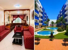 Spacious Family Apartment - Air Conditioning, Pool & Garden Views