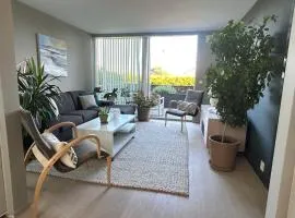 Lys leilighet med fine uteplasser - 2 soverom samt 2 soveplasser i åpent rom i andre etasje