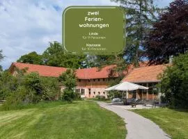 Altkreut Festenhof, Linde und Kastanie, 2 große FeWos für Gruppen bis 19 Personen ruhig und naturnah, 60 Min von München