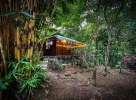 Wooden Cabin with deck Over Creek, walk to beach