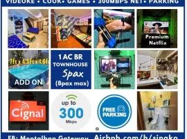 MG 5pax 1 AC BR 300mbps FREE Netflix Parking Cignal Videoke Shower Heater Cook & Grill
