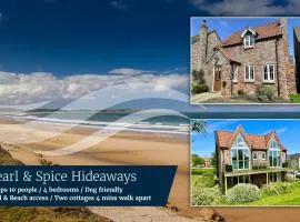 Pearl & Spice Hideaways - 2 two bedroom cottages nearby - Part of the The Bay Filey Holiday Village with pool, gym and direct beach access, pub, restaurant, tennis and meadows walks