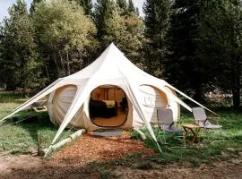 Amazing Family Bell Tent Surrounded by Nature on a Wonderful Glamping Retreat in Island Park, Idaho