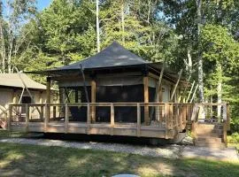 Safari Tent Glamping with Firepit & Screened Porch in Voluntown, Connecticut