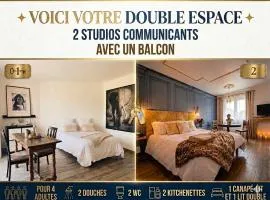 L'OSMOSE, 2 STUDIOS communicants avec balcon, 2 SDB, 2 WC