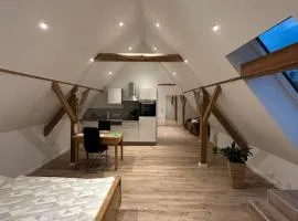 Helles Apartment mit Dachbalkon & Kingsize-Bett