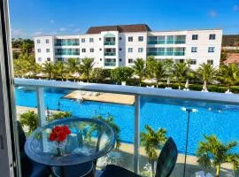 Palm Village Acqua, Vista Privilegiada das Piscinas, 3 Quartos, Até 8 Pessoas, Muro Alto
