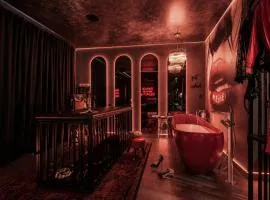 Red Velvet Suite- Luxury BDSM Studio Adults Only by Atelier Noir, Self Check-in