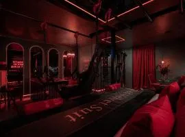 Red Velvet Suit - Luxury BDSM Studio Adults Only by Atelier Noir, Self Check-in