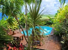 Gites kaz à klemence - Bungalow karapat - jacuzzi privé et piscine au cœur de la nature à Anse-Bertrand