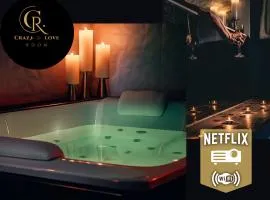 Suite craz'in Love Room, jacuzzi, cinéma, climatisation, parking