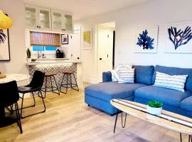 2026 Award Winner, Luxe 2BR, steps to sand & pier, with fire pit, AC and parking